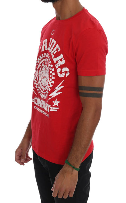 Rotes RIDERS-T-Shirt mit Rundhalsausschnitt aus Baumwolle