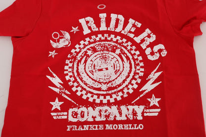 Rotes RIDERS-T-Shirt mit Rundhalsausschnitt aus Baumwolle