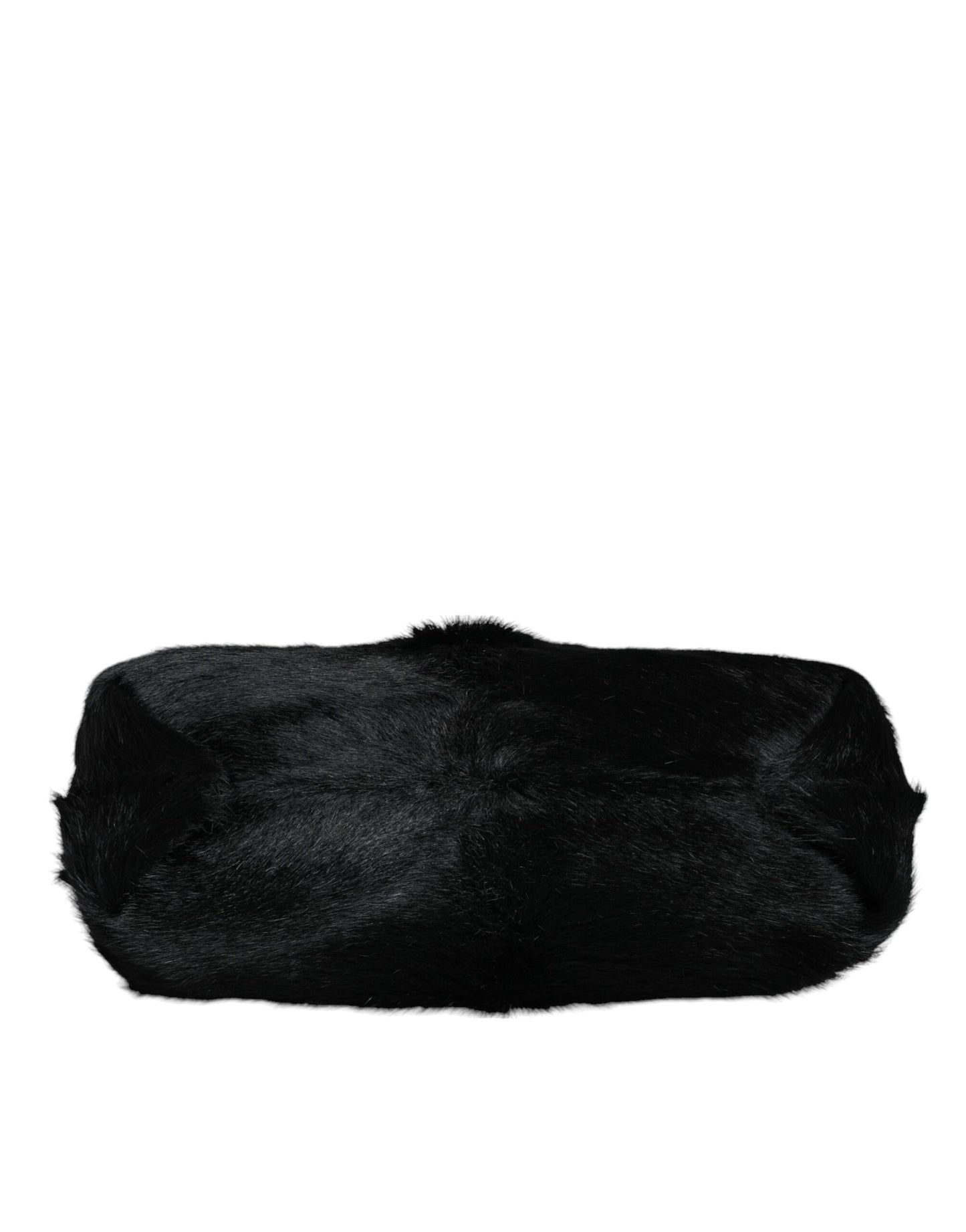 Dolce &amp; Gabbana Schwarze Pelzhandtasche Clutch Geldbörse Beuteltasche