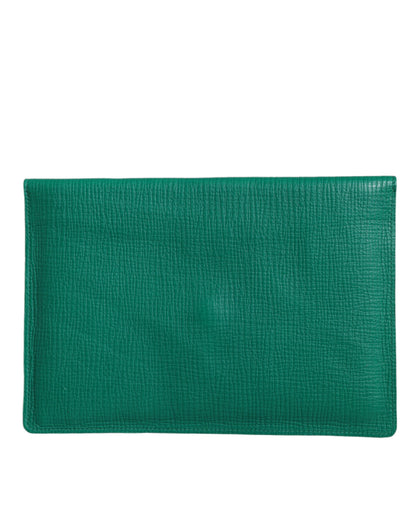 Dolce &amp; Gabbana Grüne Lederhandtasche Clutch Mini Geldbörse Beutel Tablettasche