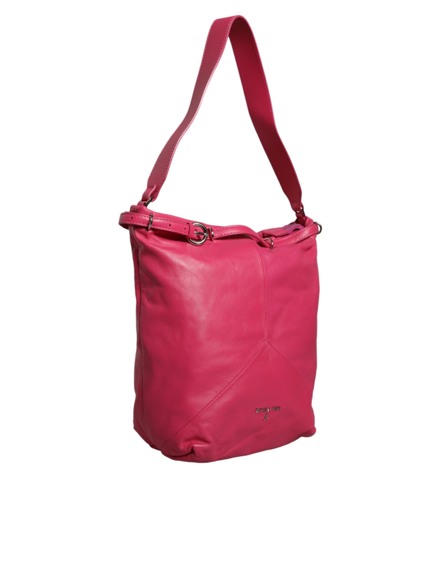 Patrizia Pepe – Schultertasche aus Leder in Fuchsia-Pink