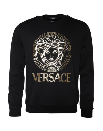 Versace – Sweatshirt mit Rundhalsausschnitt und Medusa-Muster, Schwarz