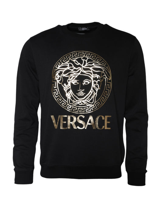 Versace – Sweatshirt mit Rundhalsausschnitt und Medusa-Muster, Schwarz