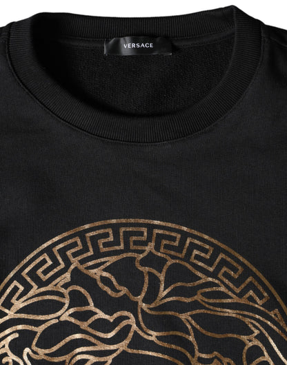 Versace – Sweatshirt mit Rundhalsausschnitt und Medusa-Muster, Schwarz