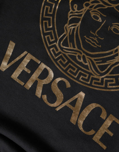 Versace – Sweatshirt mit Rundhalsausschnitt und Medusa-Muster, Schwarz