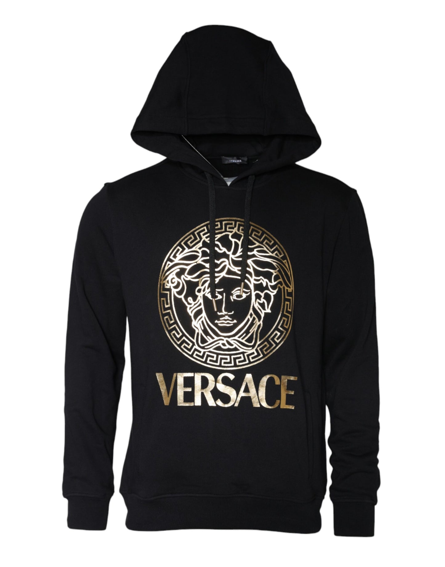 Versace – Schwarzer Kapuzenpullover aus Baumwolle mit Medusa-Print