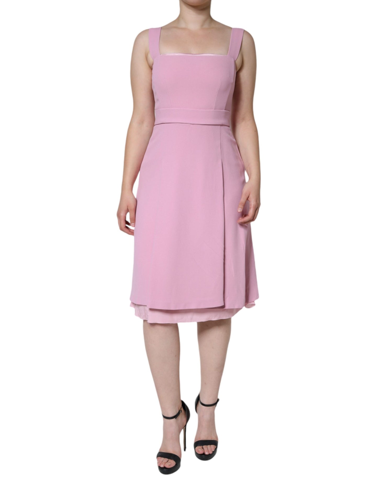 Dolce & Gabbana Pink A-line Flare Viscose Sleeveless Dress