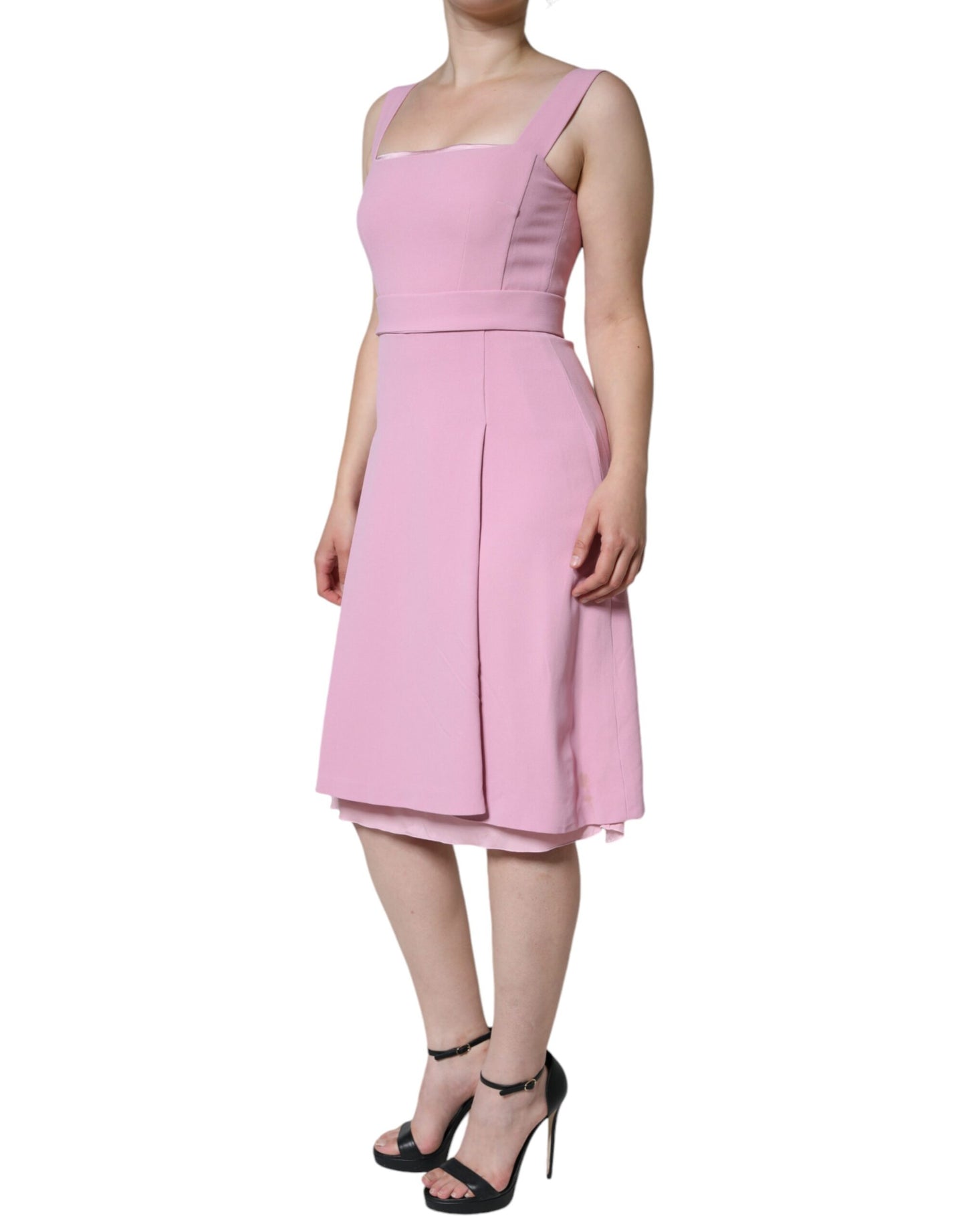 Dolce & Gabbana Pink A-line Flare Viscose Sleeveless Dress