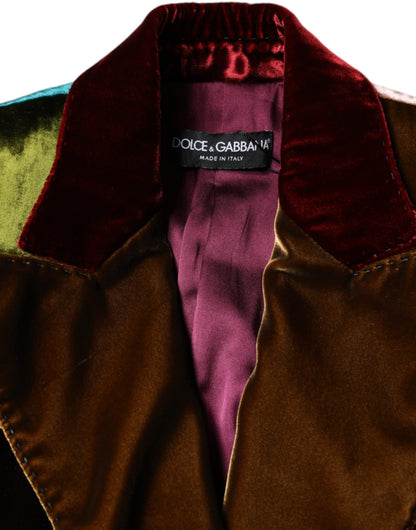 Dolce &amp; Gabbana – Mehrfarbige, zweireihige Blazerjacke im Patchwork-Stil