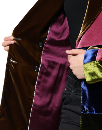 Dolce &amp; Gabbana – Mehrfarbige, zweireihige Blazerjacke im Patchwork-Stil