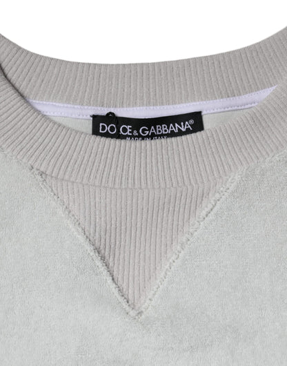 Dolce &amp; Gabbana – Weißer Pullover mit Rundhalsausschnitt aus Nylon-Stretch