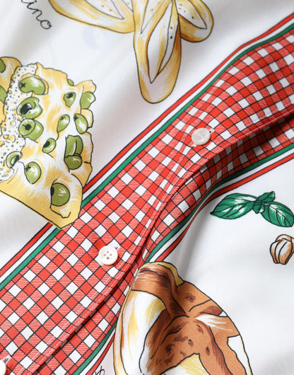 Dolce &amp; Gabbana – Blusentop mit Kragen und mehrfarbigem Brot-Print