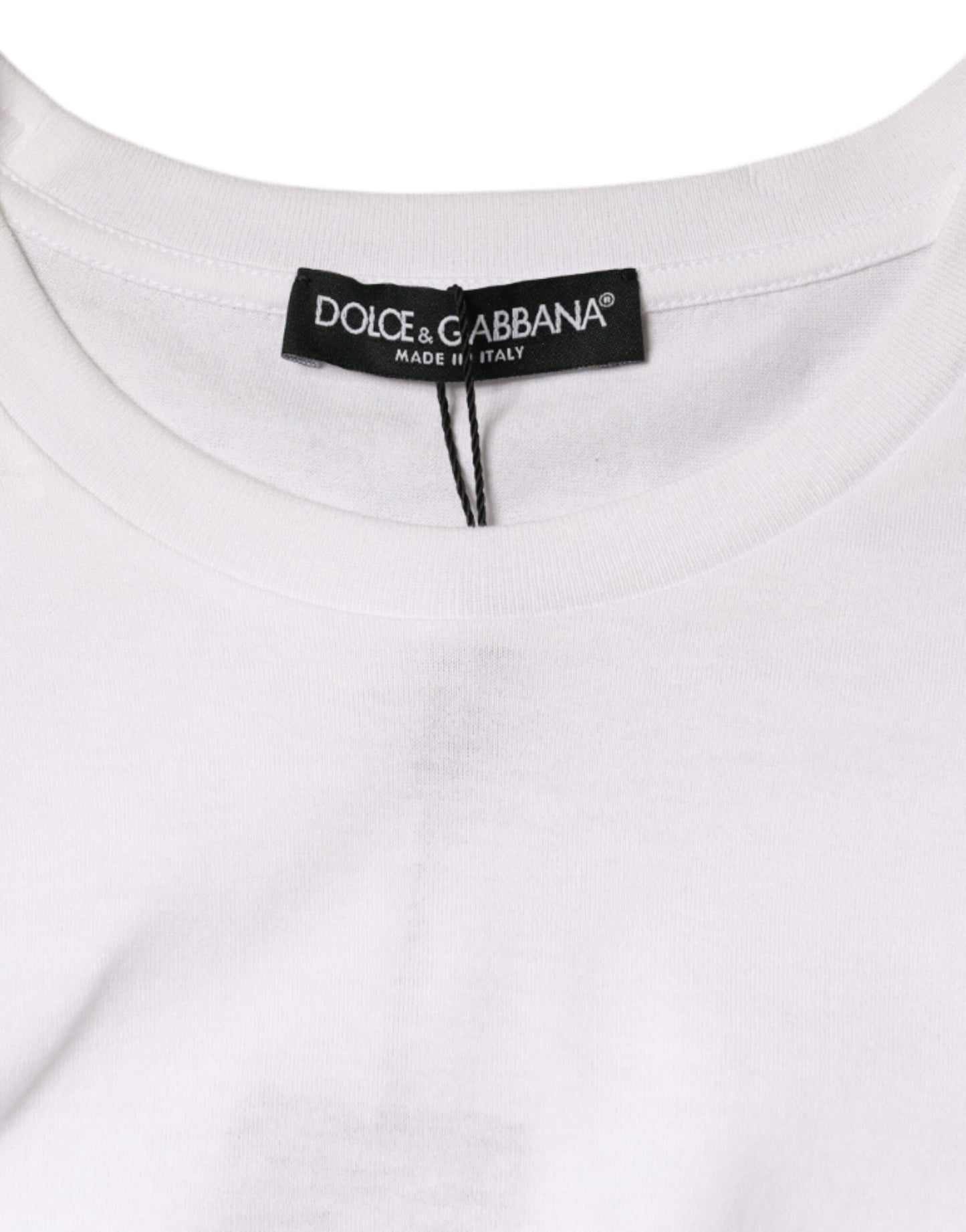 Dolce &amp; Gabbana – Ärmelloses T-Shirt aus weißer Baumwolle mit Rundhalsausschnitt