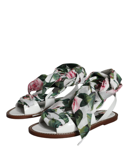 Dolce &amp; Gabbana Sandalen mit Knöchelriemen und Blumenmuster, mehrfarbig