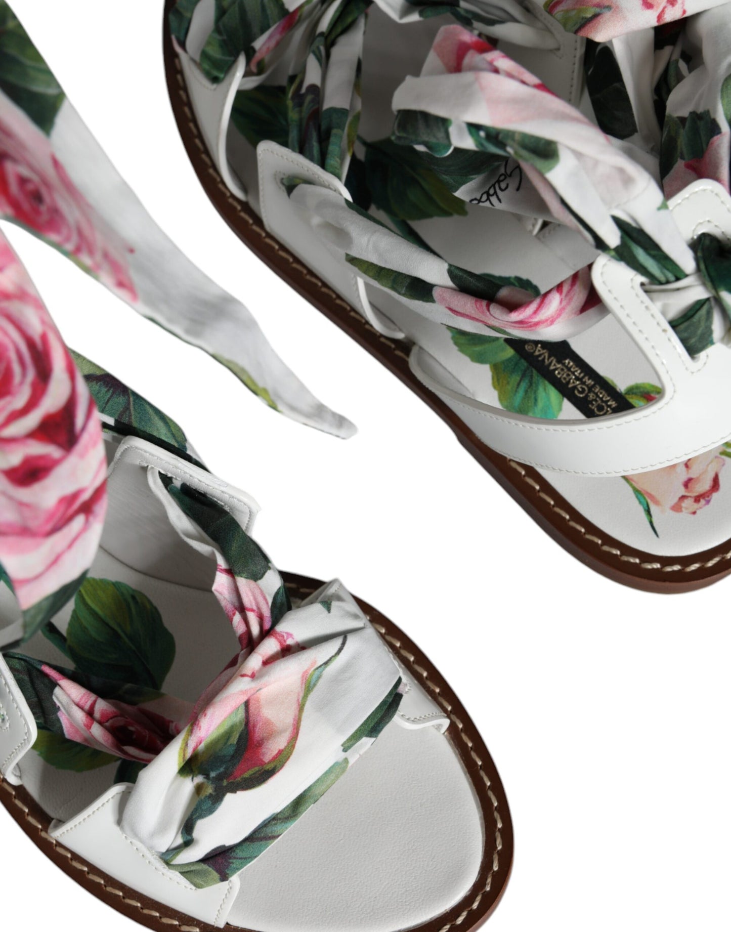 Dolce &amp; Gabbana Sandalen mit Knöchelriemen und Blumenmuster, mehrfarbig