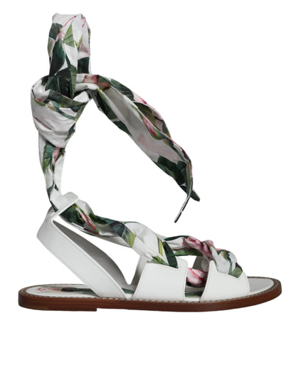 Dolce &amp; Gabbana Sandalen mit Knöchelriemen und Blumenmuster, mehrfarbig