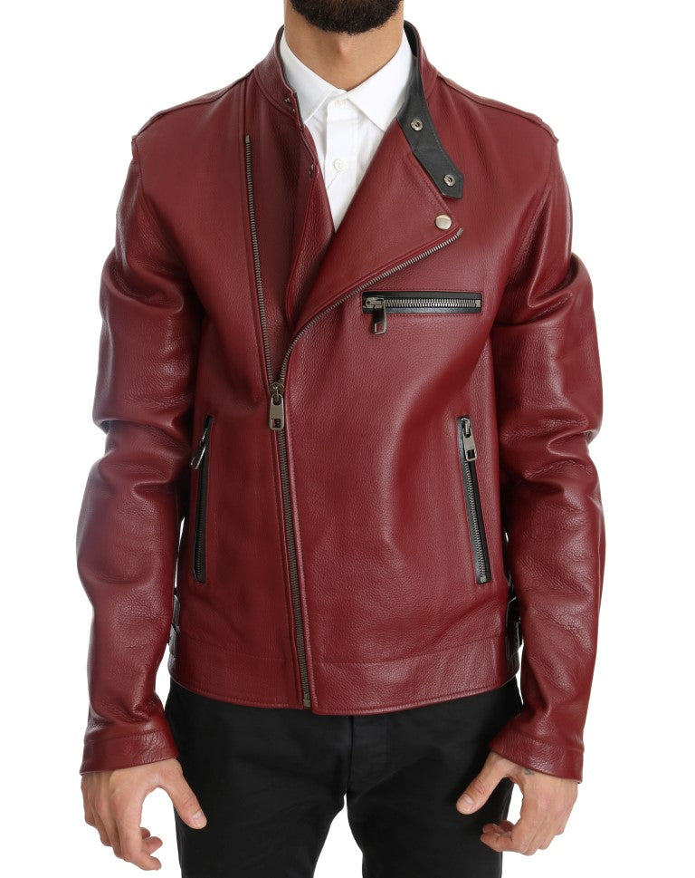 Veste en cuir de cerf rouge