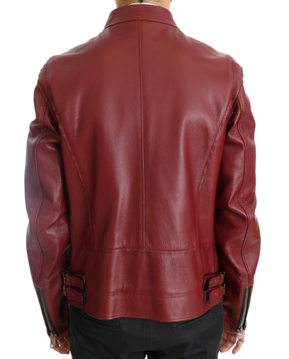 Veste en cuir de cerf rouge