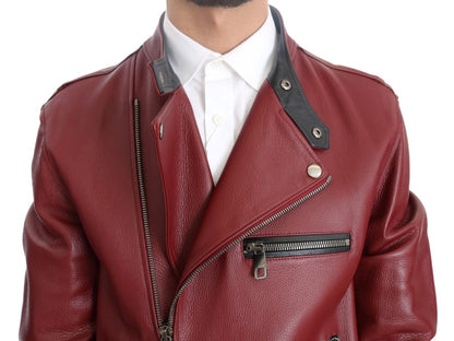 Veste en cuir de cerf rouge