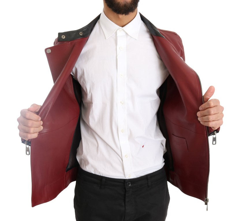 Veste en cuir de cerf rouge