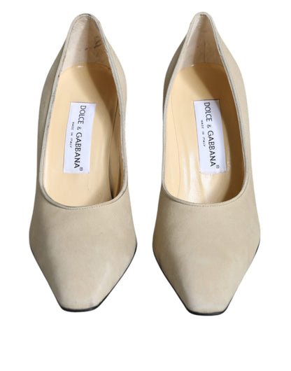 Dolce &amp; Gabbana Pumps mit hohen Absätzen aus Wildleder in Beige