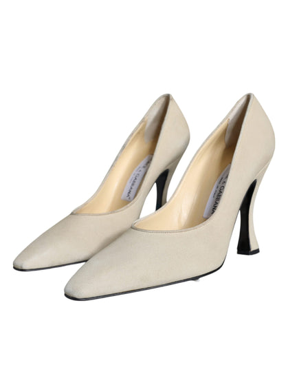 Dolce &amp; Gabbana Pumps mit hohen Absätzen aus Wildleder in Beige