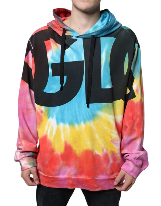 Dolce & Gabbana Multicolor Tie Dye Hooded Sweatshirt Sweater