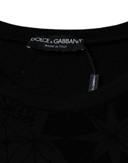 Dolce &amp; Gabbana – Schwarzes Sweatshirt mit Rundhalsausschnitt und Print