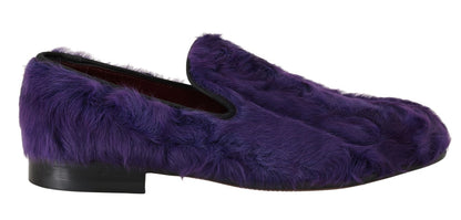 Mocassins en cuir de fourrure de mouton violets