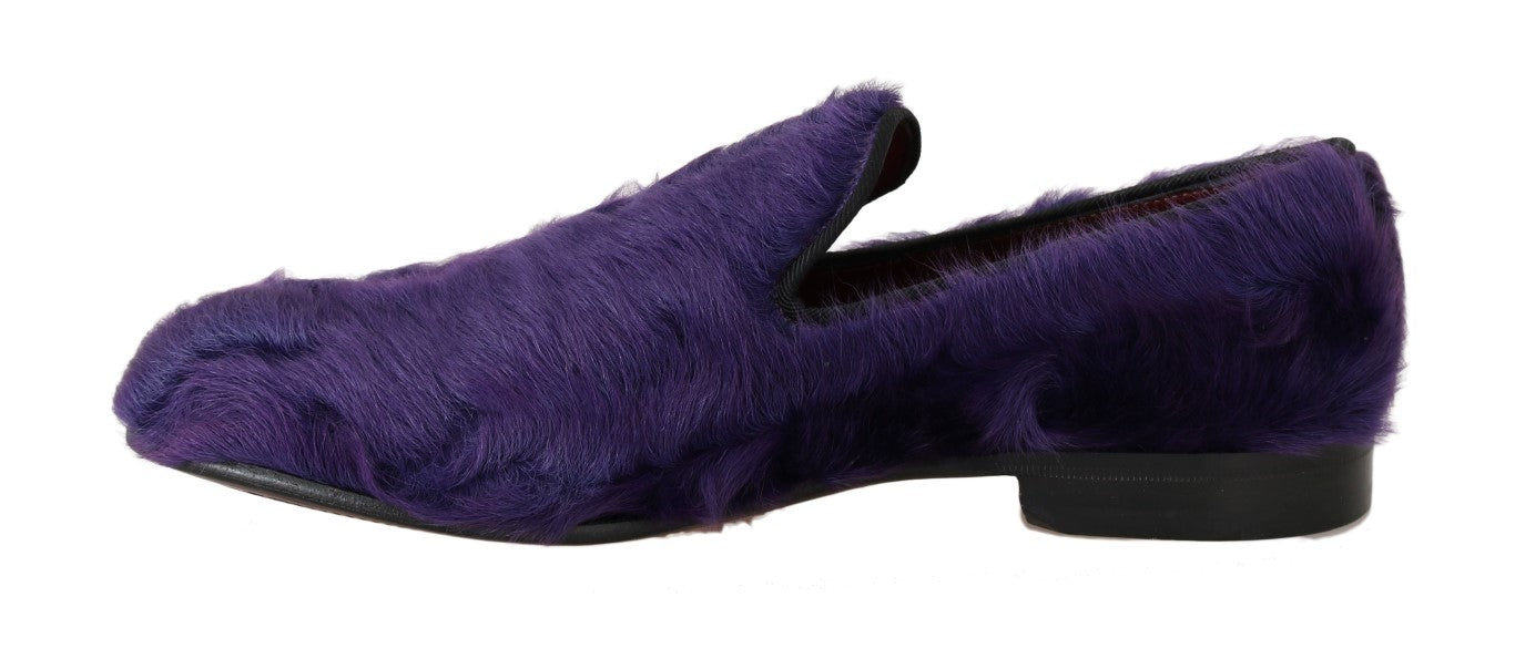 Mocassins en cuir de fourrure de mouton violets