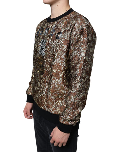 Dolce & Gabbana Brown Jacquard Mambo Pineapple Pullover Sweater