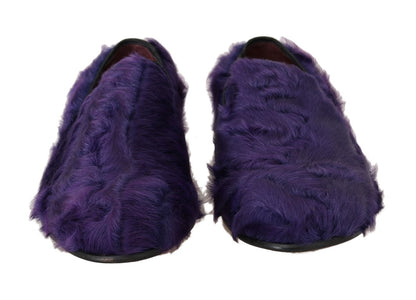 Mocassins en cuir de fourrure de mouton violets