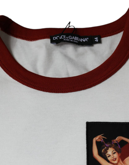 Dolce &amp; Gabbana – Weißes Baumwoll-T-Shirt mit Rundhalsausschnitt und grafischem Print