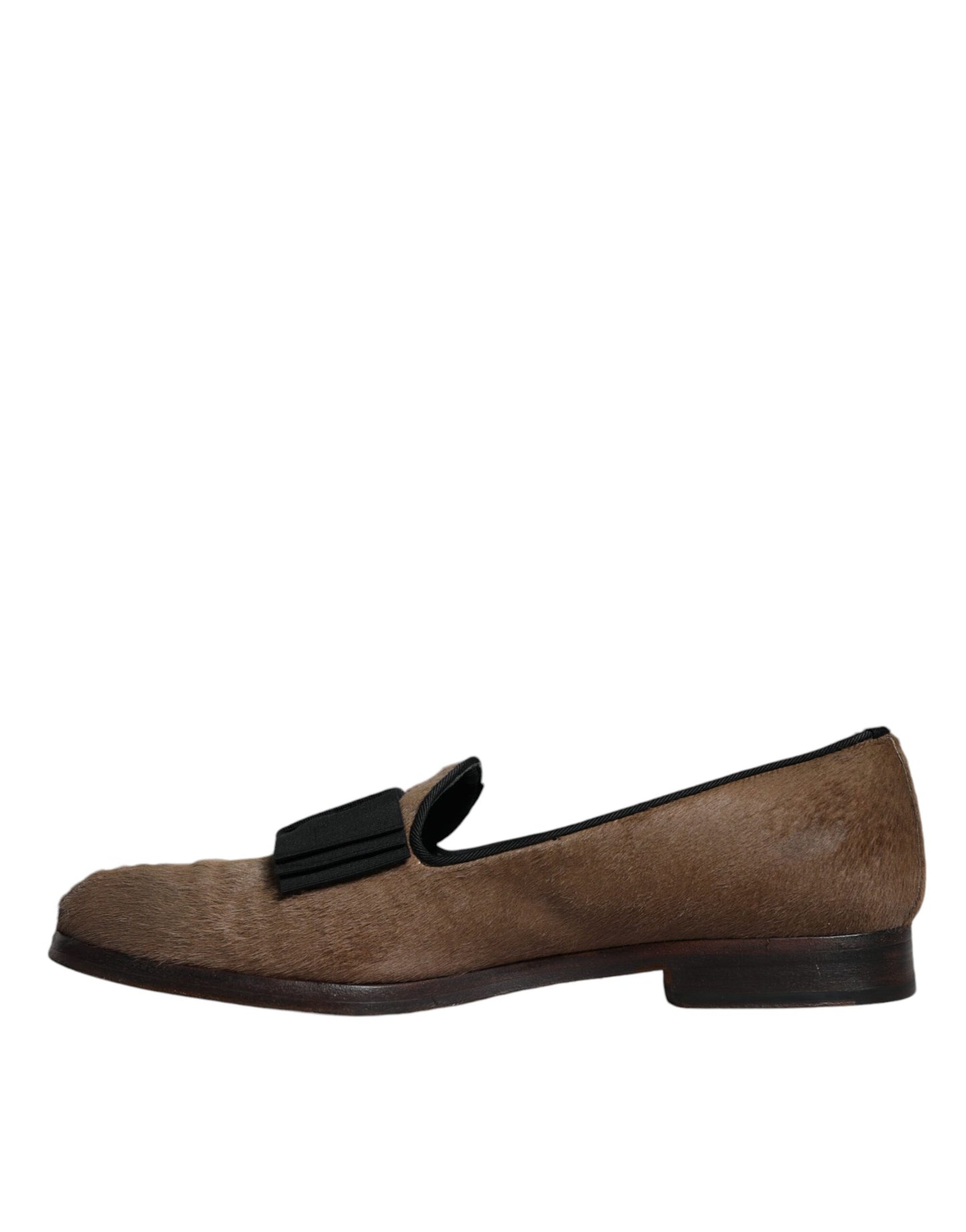 Dolce &amp; Gabbana – Loafer aus Kalbshaarleder in Braun, formelle Schuhe