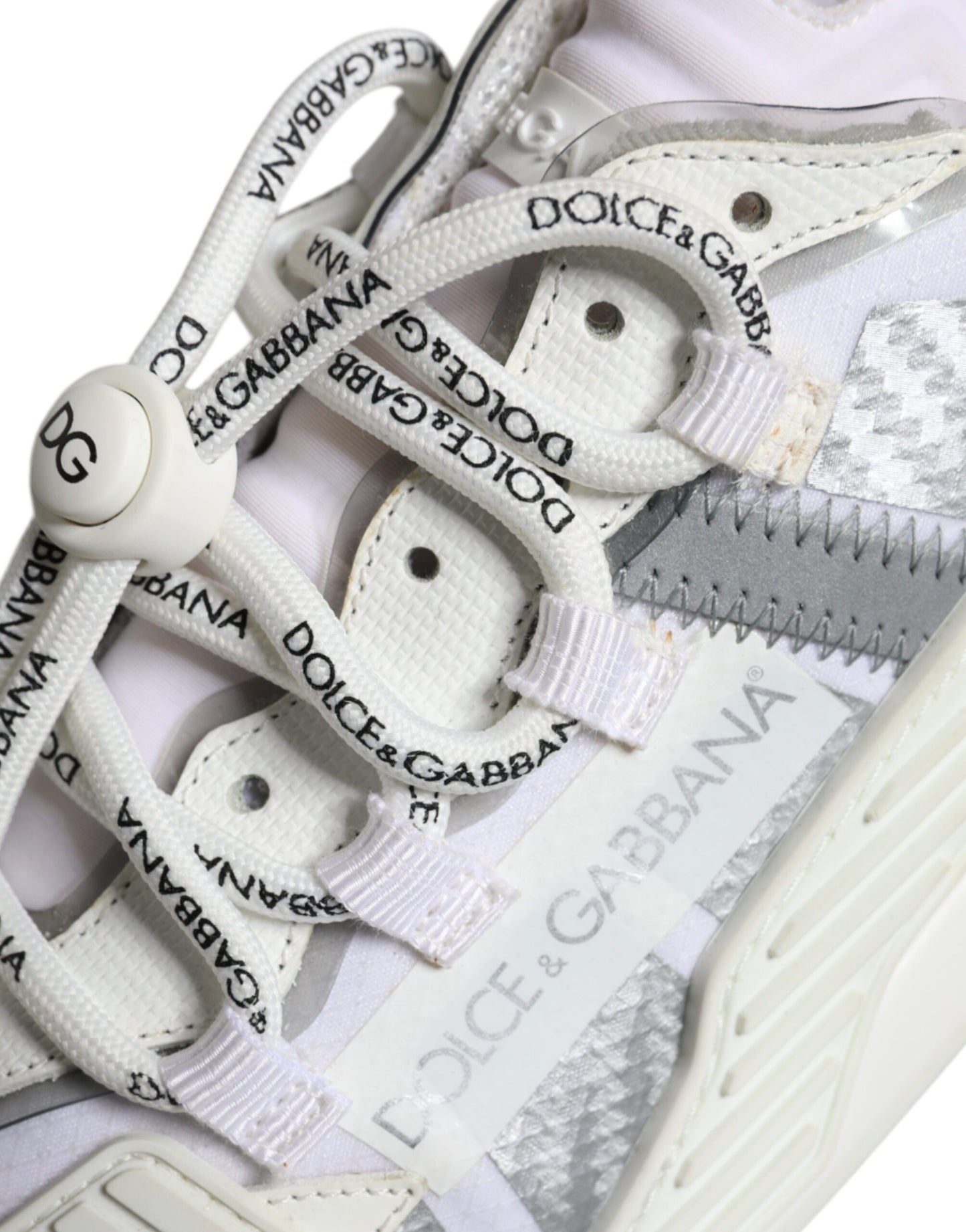 Dolce &amp; Gabbana – Weiße, niedrige NS1-Sneakers mit Schnürung