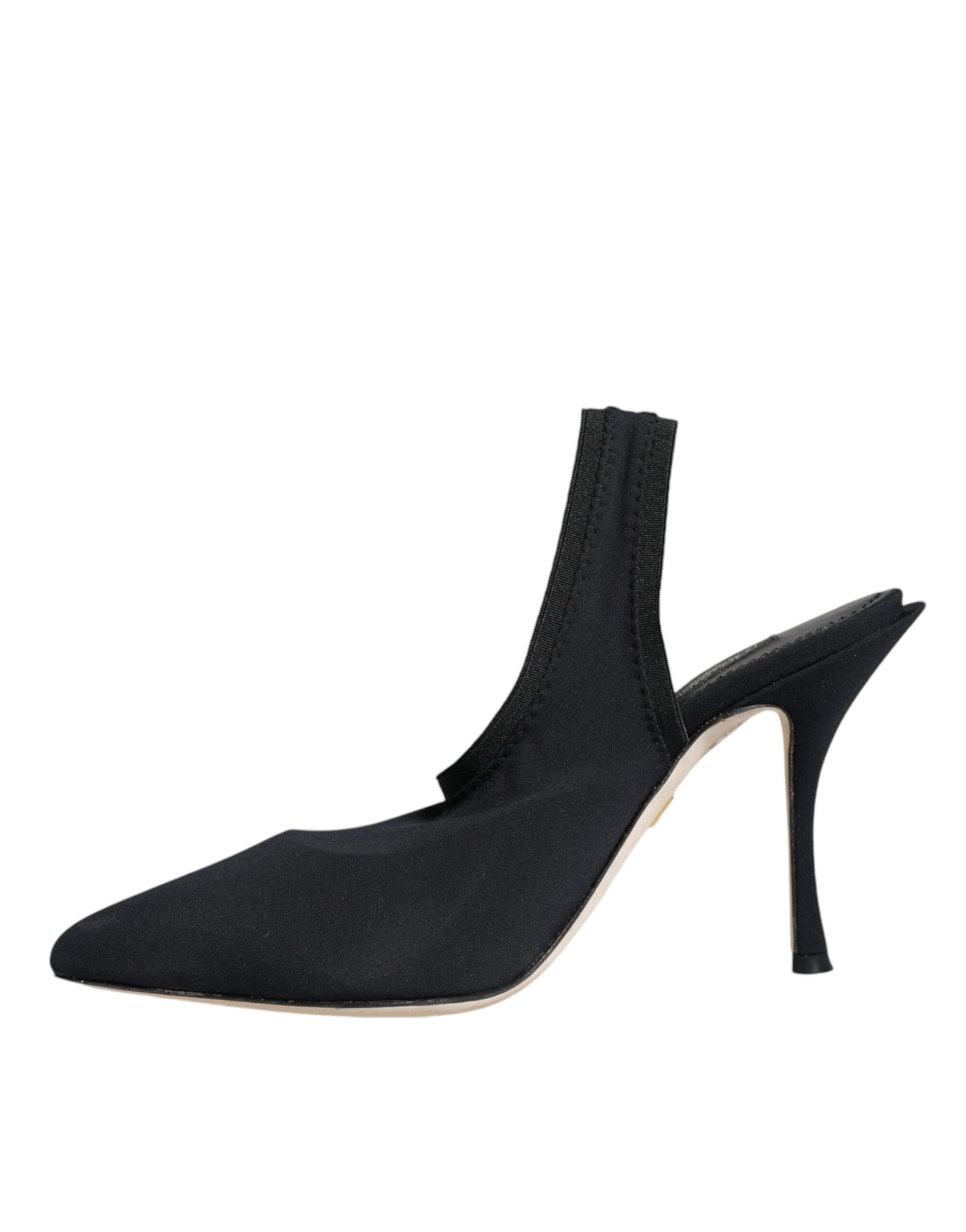 Dolce &amp; Gabbana – Slingback-Schuhe aus Stretch-Jersey in Schwarz