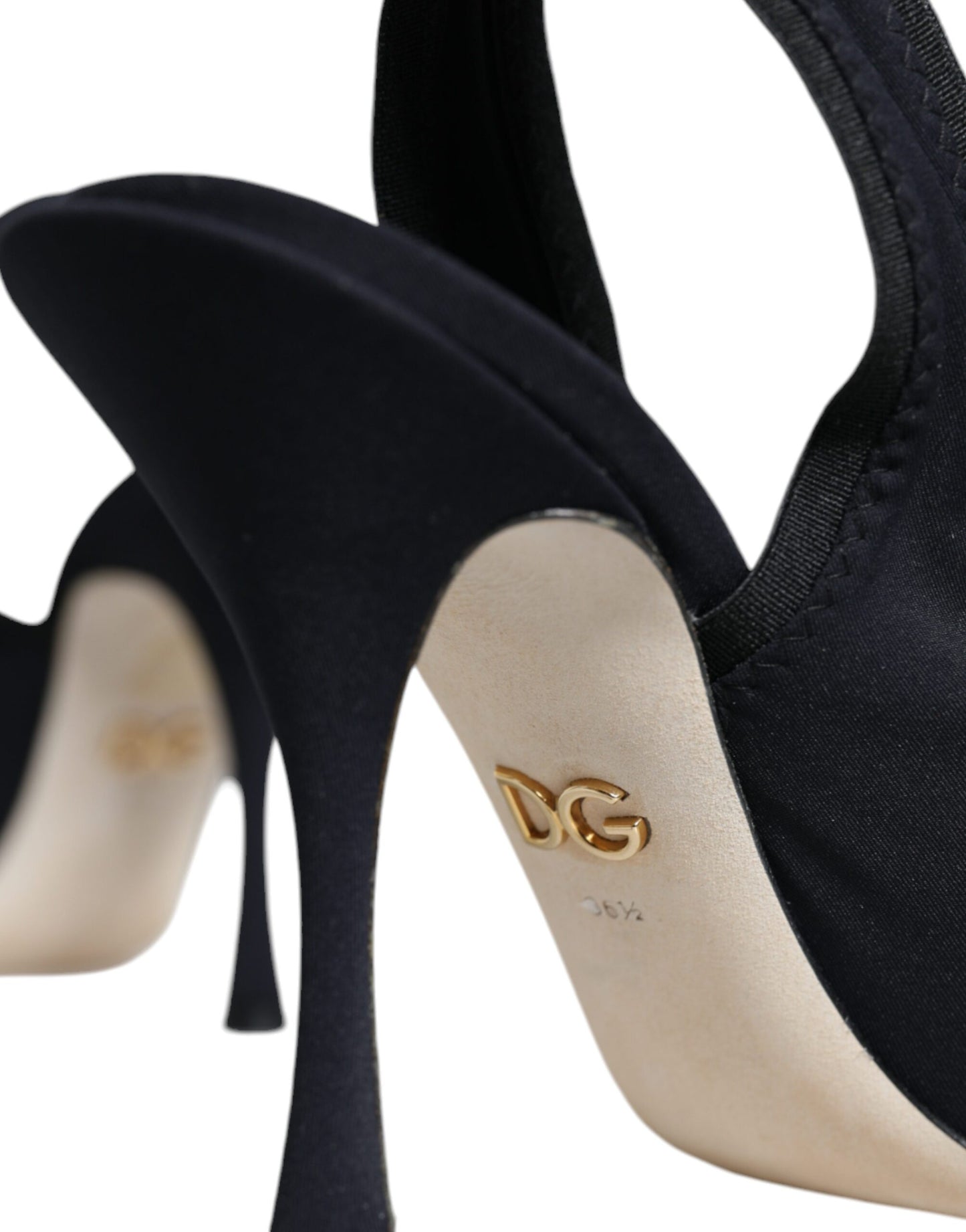 Dolce &amp; Gabbana – Slingback-Schuhe aus Stretch-Jersey in Schwarz