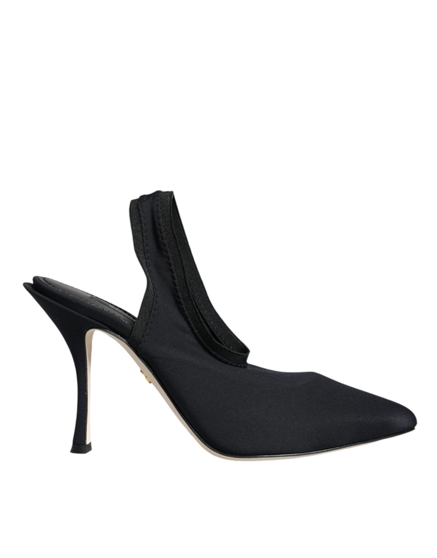 Dolce &amp; Gabbana – Slingback-Schuhe aus Stretch-Jersey in Schwarz