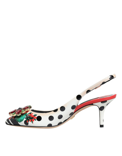 Dolce &amp; Gabbana Slingback-Schuhe mit mehrfarbigen Kristallabsätzen