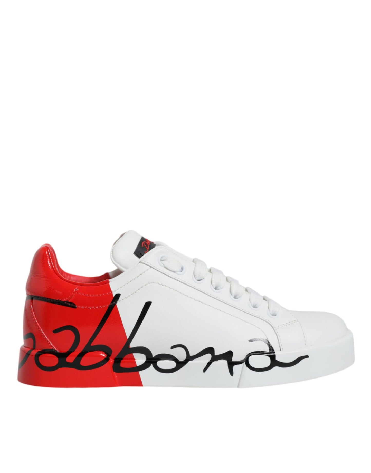 Dolce &amp; Gabbana Weiß Rot Portofino Low Top Sneakers Schuhe