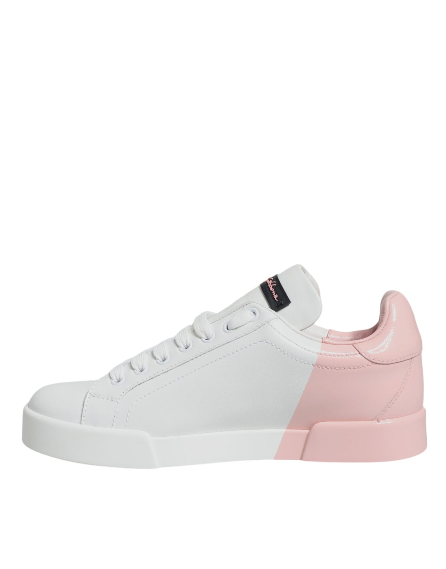 Dolce &amp; Gabbana – Portofino – Niedrige Sneakers in Weiß und Rosa