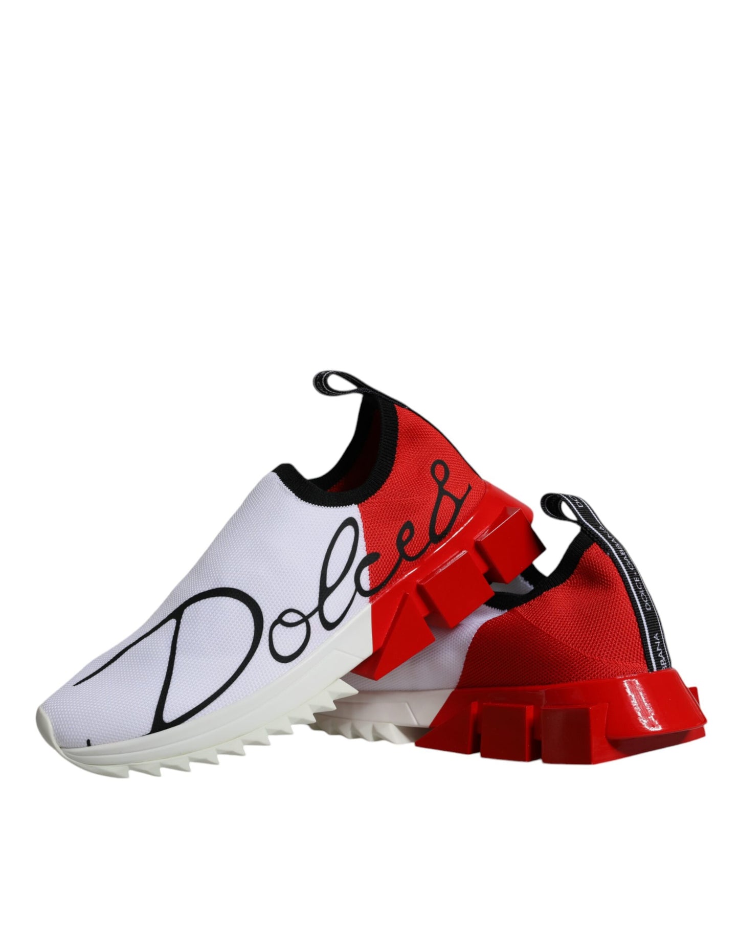 Dolce &amp; Gabbana Weiß Rot Low Top Sorrento Männer Sneakers Schuhe