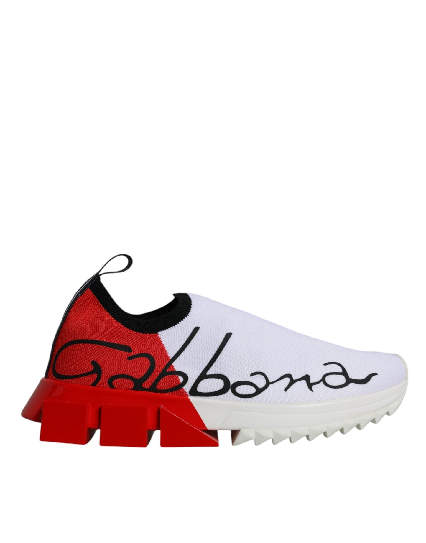 Dolce &amp; Gabbana Weiß Rot Low Top Sorrento Männer Sneakers Schuhe