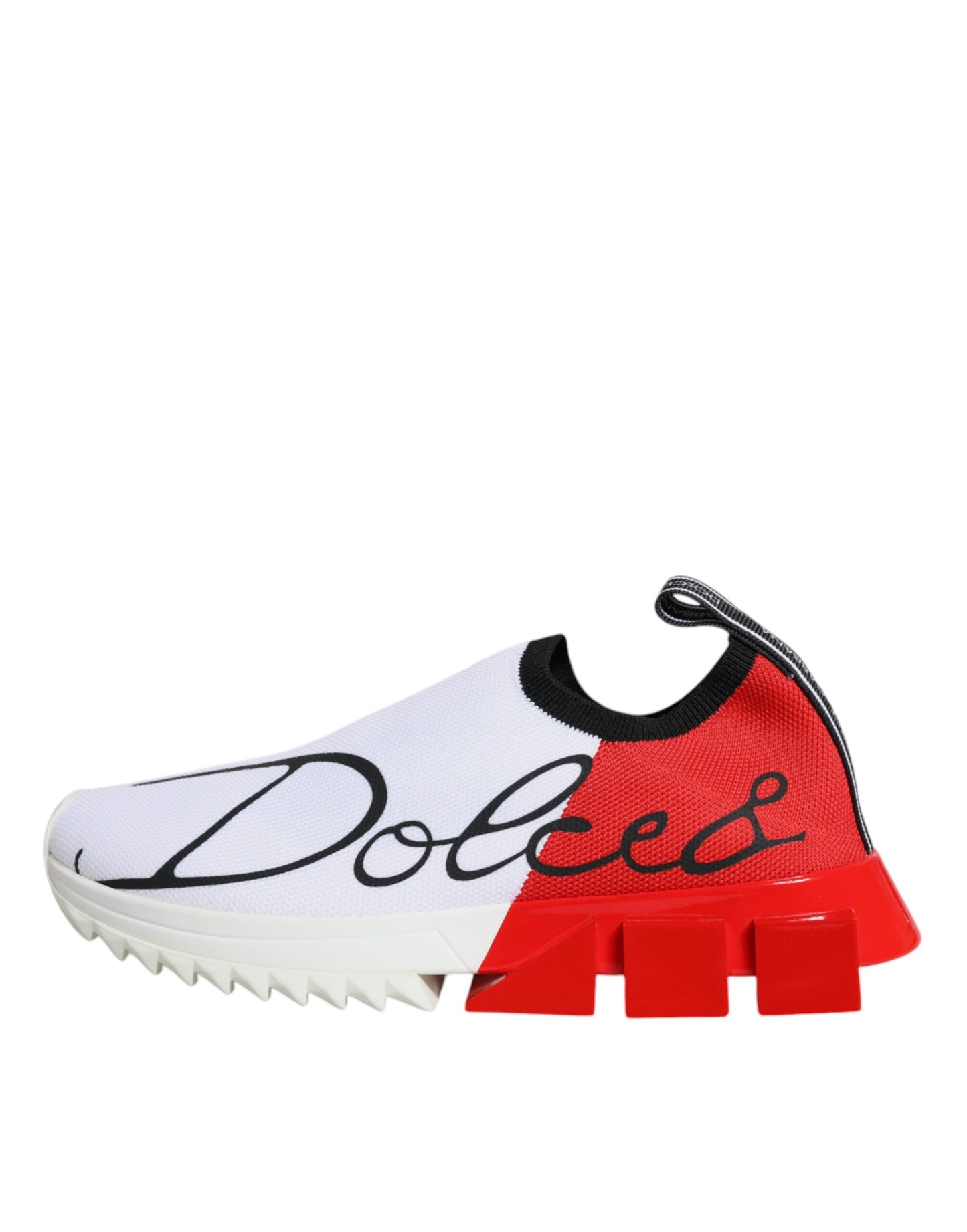 Dolce &amp; Gabbana Weiß Rot Low Top Sorrento Männer Sneakers Schuhe