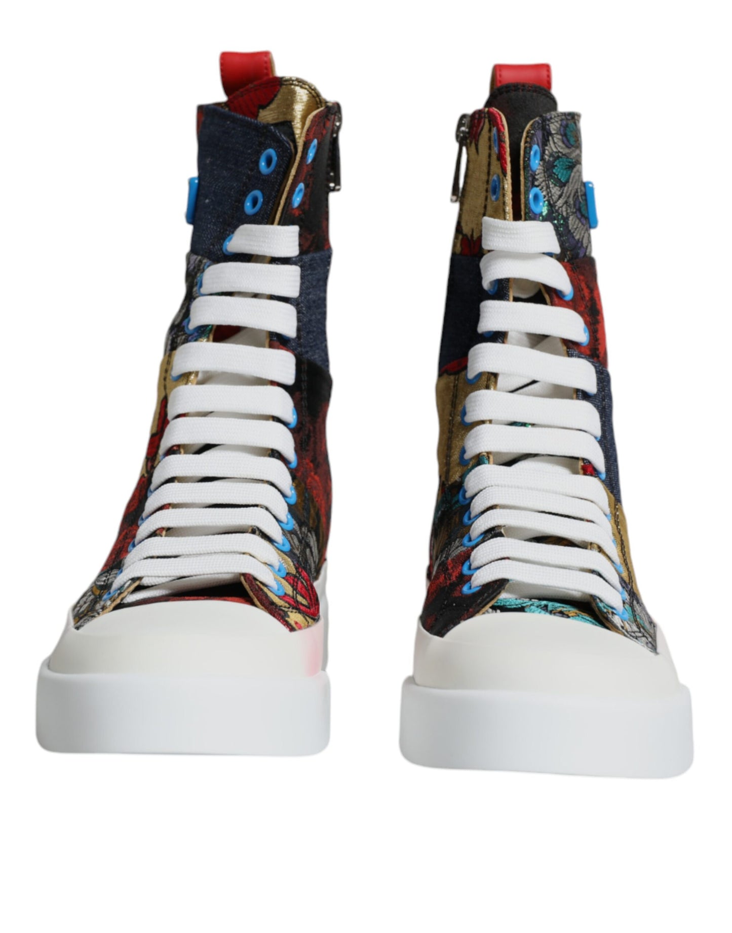 Dolce &amp; Gabbana Mehrfarbige Patchwork-Logo-High-Top-Sneakers