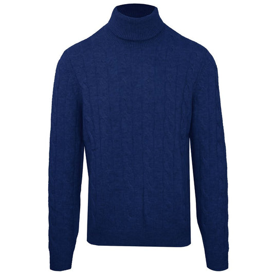 Malo Blauer Wollpullover