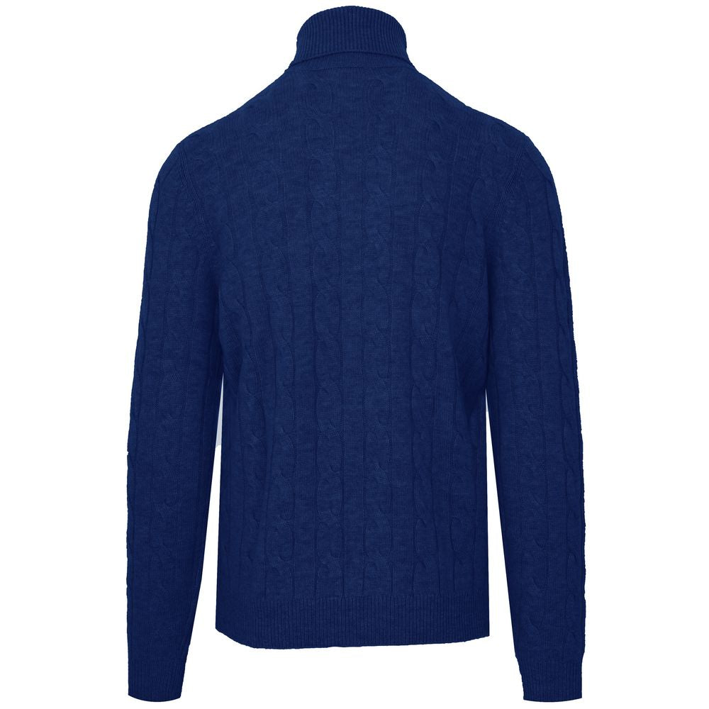 Malo Blauer Wollpullover