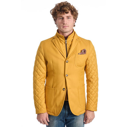 Roberto Pepe Luxury Yellow Polyester Jacket