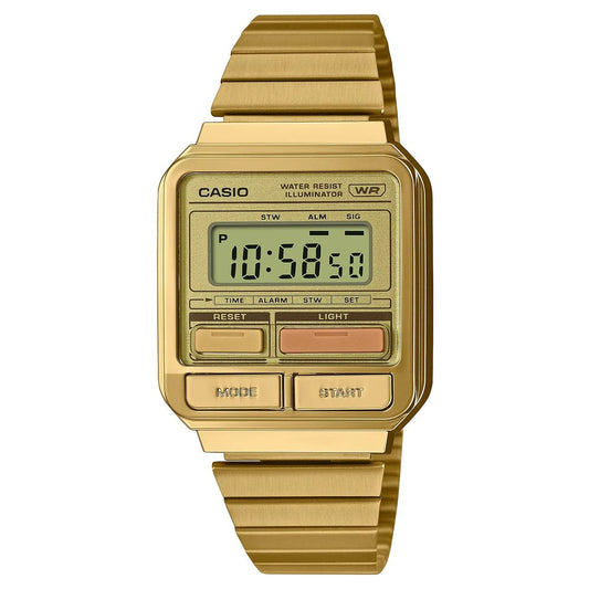 Casio-Uhr aus goldenem Stahl