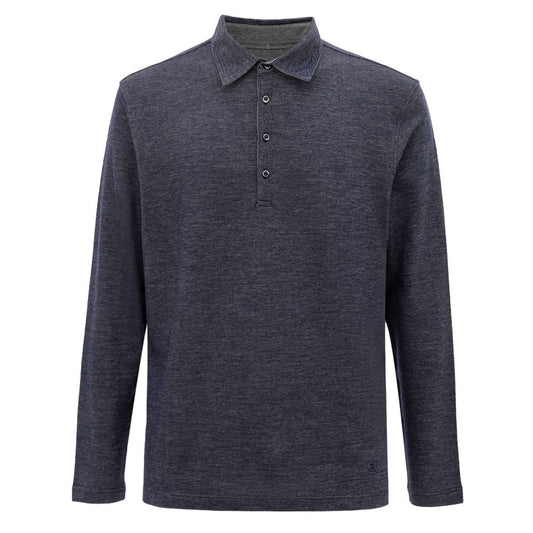 Corneliani - Poloshirt aus blauer Wolle